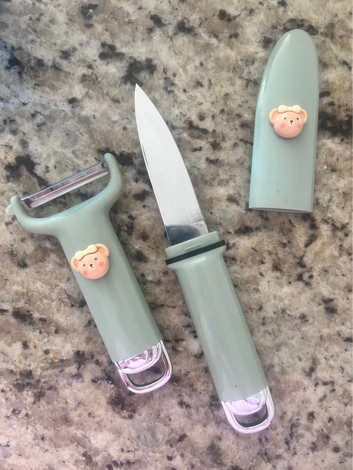 Cute Stainless Steel Peeler + Fruit Knife Set - photo 2