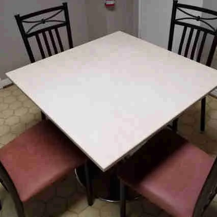 White Marble Table & Chairs thumbnail