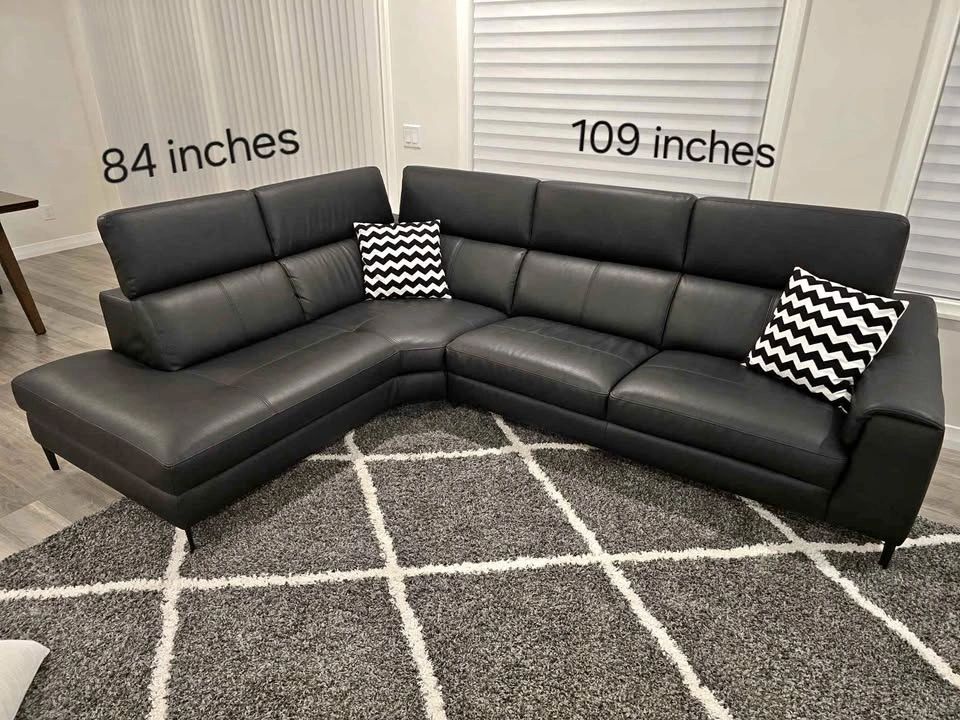 Black Faux Leather Couch from Structube