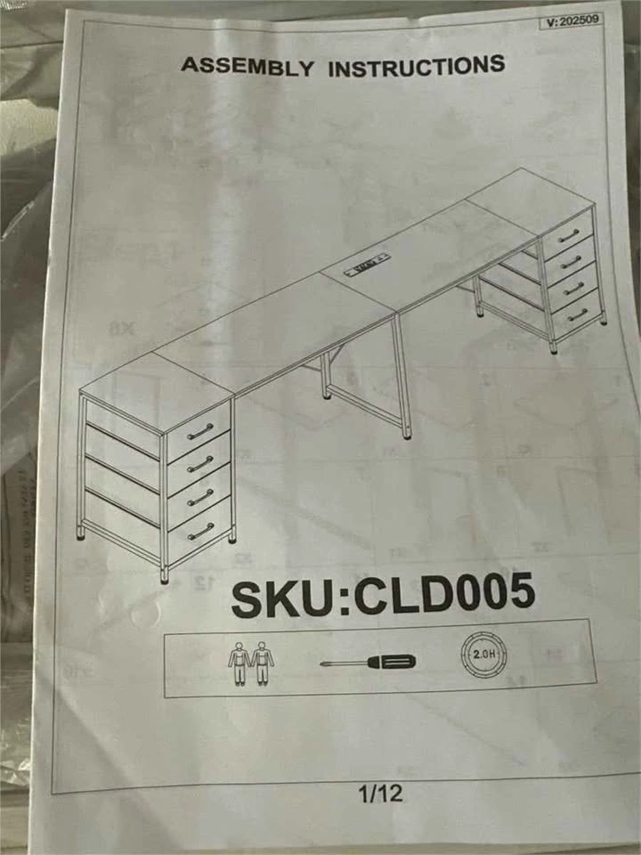 94.5" Double Computer Desk w/ 8 Drawers & Power Outlets - White - photo 4