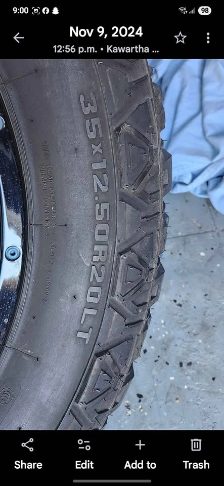 4 Fuel Rims w Deep Digger 35x12.50R20LT Tires - photo 4