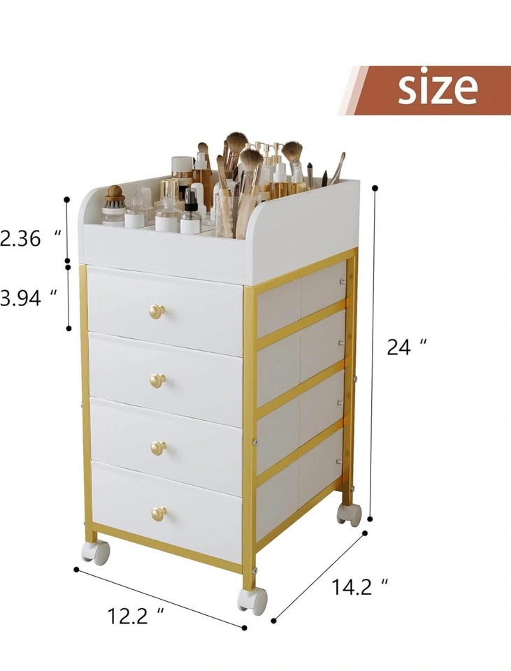 (New) Rolling Makeup Organizer Cart with 4 Fabric Drawers - photo 2