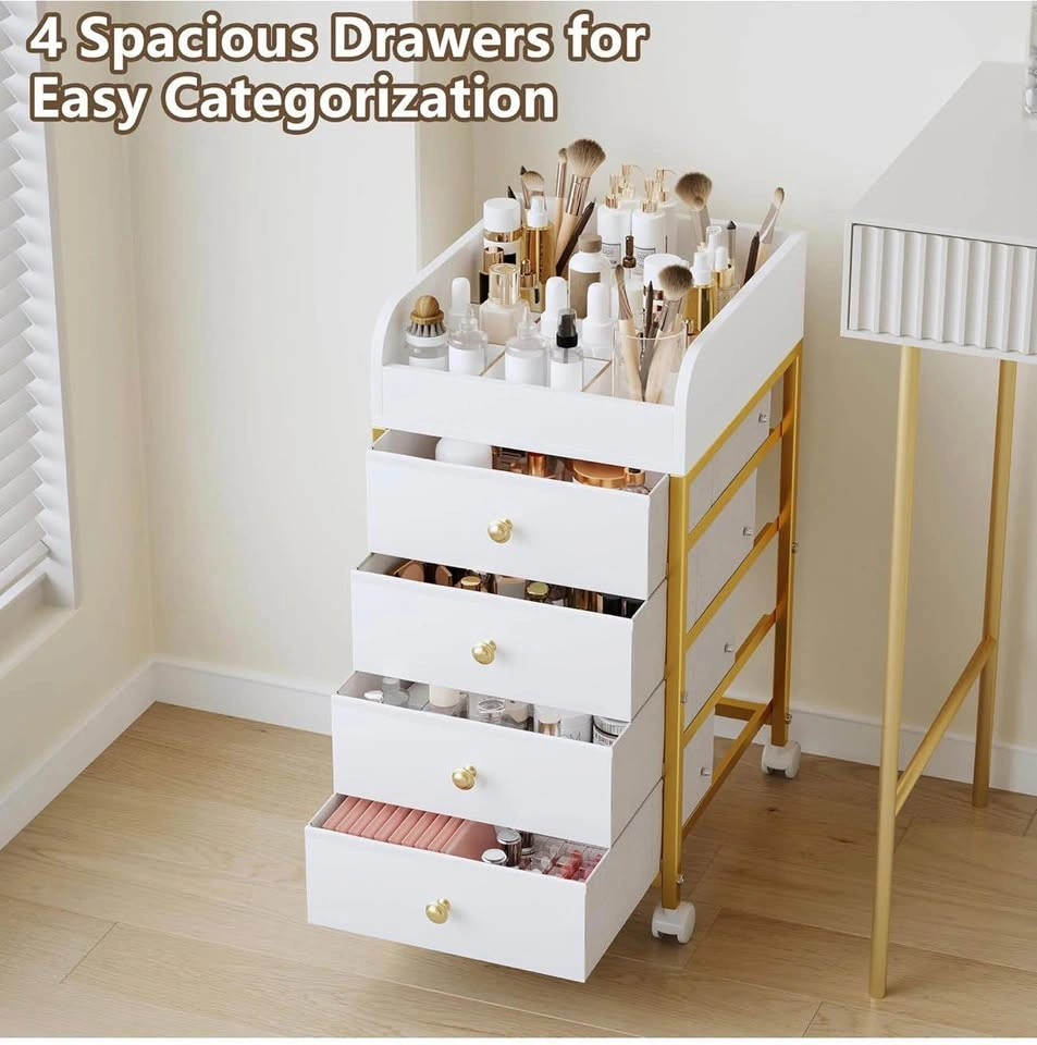 (New) Rolling Makeup Organizer Cart with 4 Fabric Drawers - photo 3