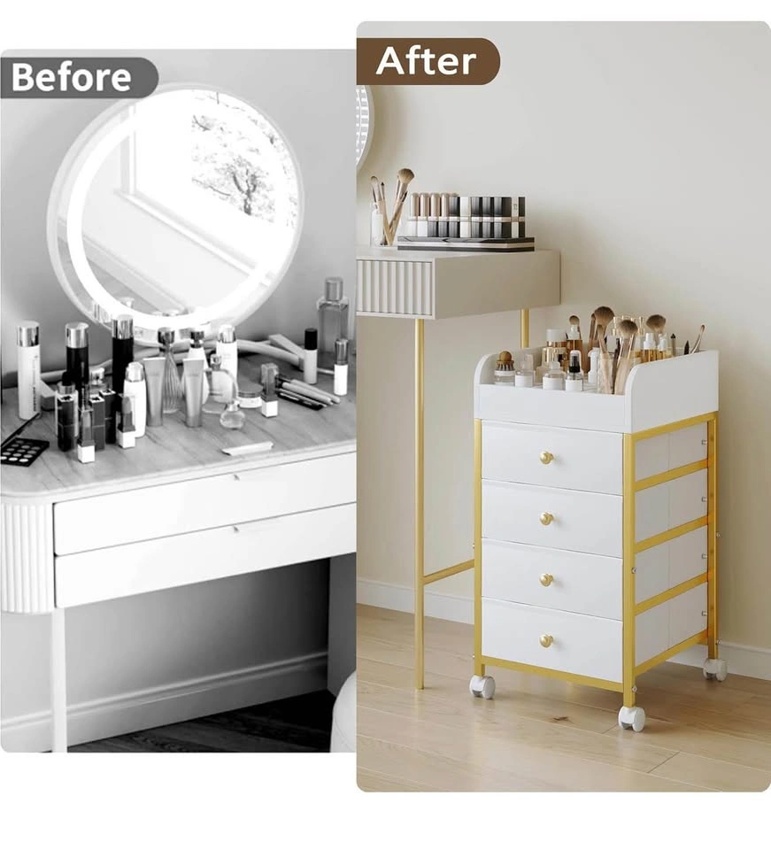 (New) Rolling Makeup Organizer Cart with 4 Fabric Drawers - photo 4