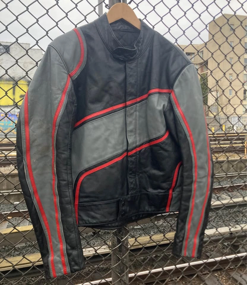 Vintage 80s Golden Crown Leather Motorcycle Jacket - photo 2