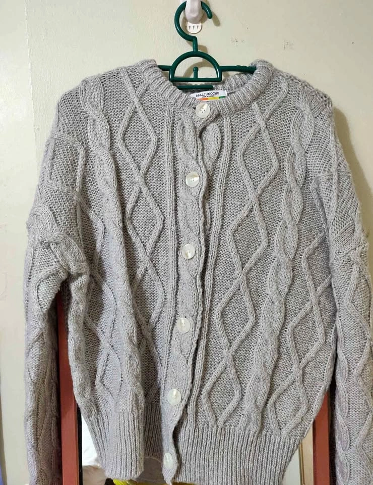 Korean Grey Knitted Cardigan (Size S)