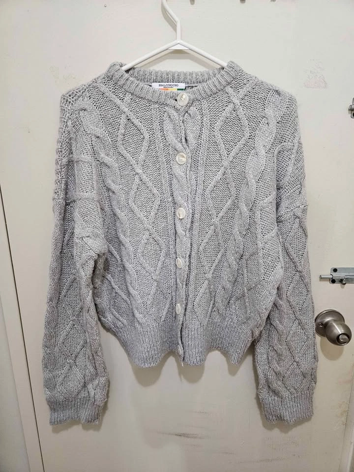 Korean Grey Knitted Cardigan (Size S) - photo 2