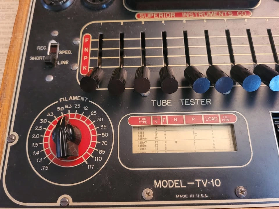 Vintage Superior Instruments TV-10 Tube Tester USA 1949 - photo 2