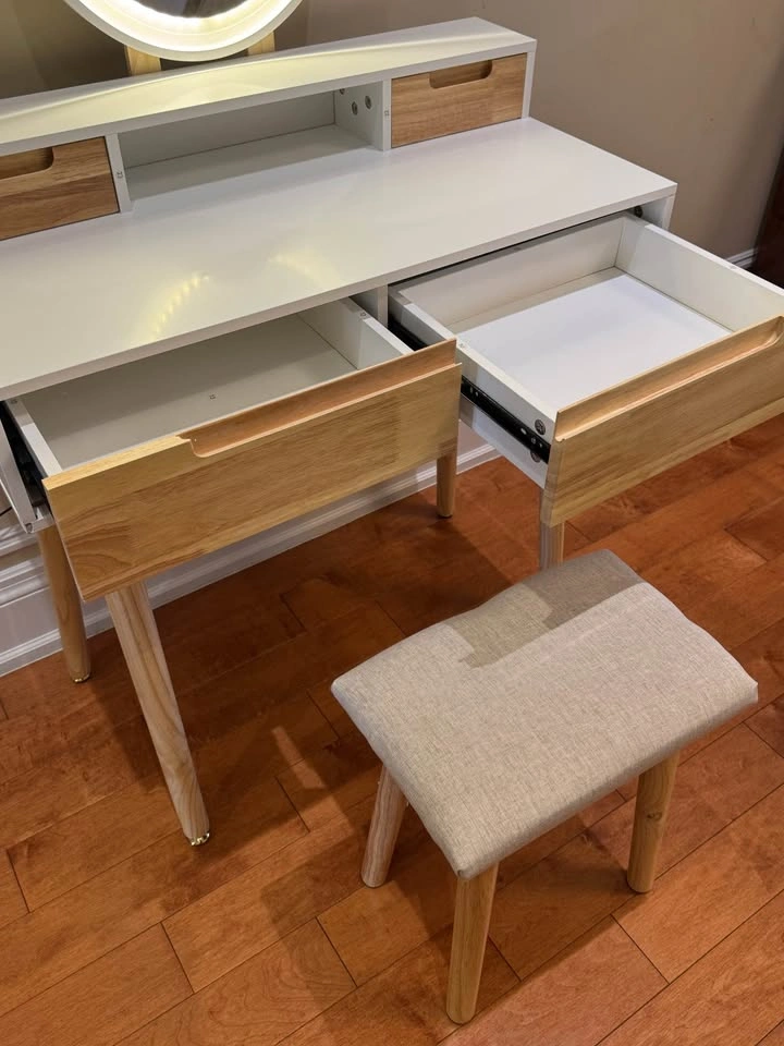 Modern Makeup Vanity with LED Mirror + Stool – $250 - photo 5