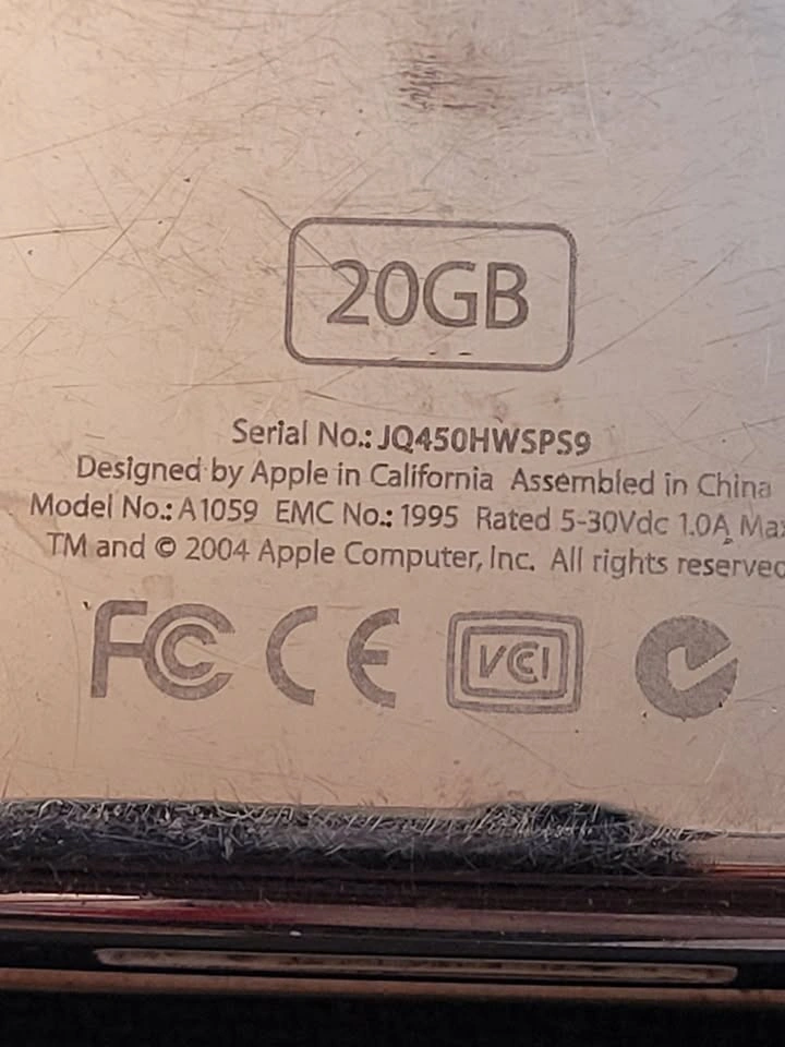 20GB Apple iPod 4th Gen Monochrome A1059 - New Battery - photo 2