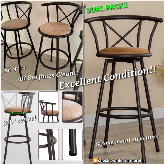 ✳️ Furniture Bundle, IKEA HEKTAR Lamp + (2) HOMYCASA BarStools - photo 3