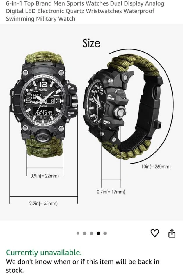 6 in 1 Men's Sports Watch - photo 3