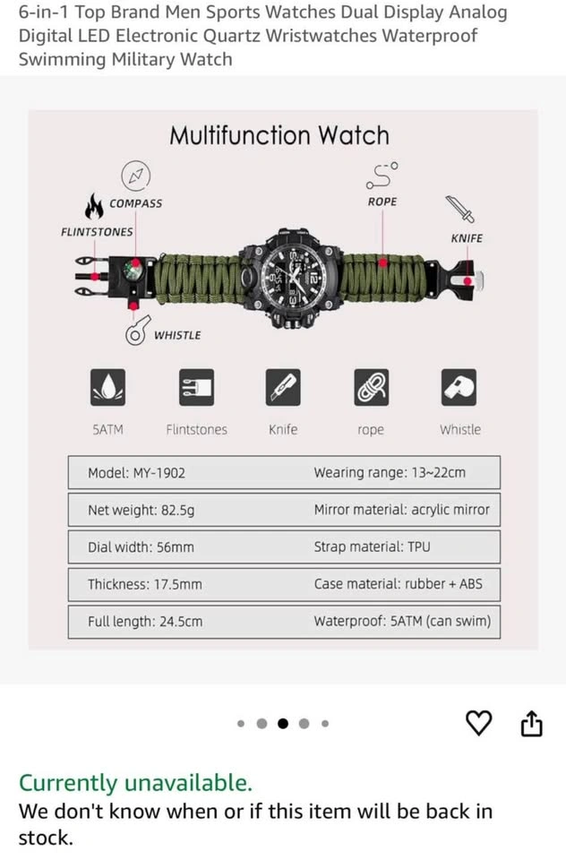 6 in 1 Men's Sports Watch - photo 4