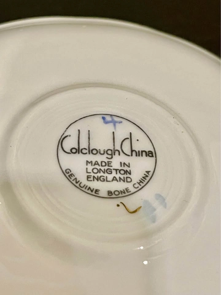 Colclough Cup and Saucer Bone China Light Blue Scallop Rim Engla - photo 3