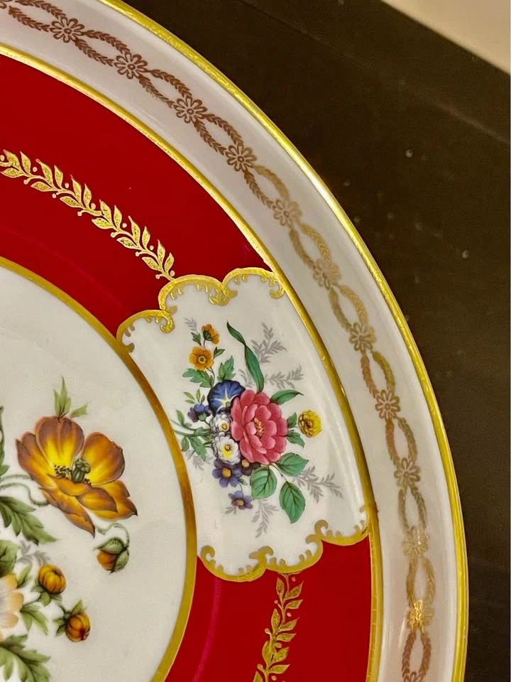 Rare Rudolf Wächter Bavaria Burgundy Serving Dish/Cake Stand - photo 5