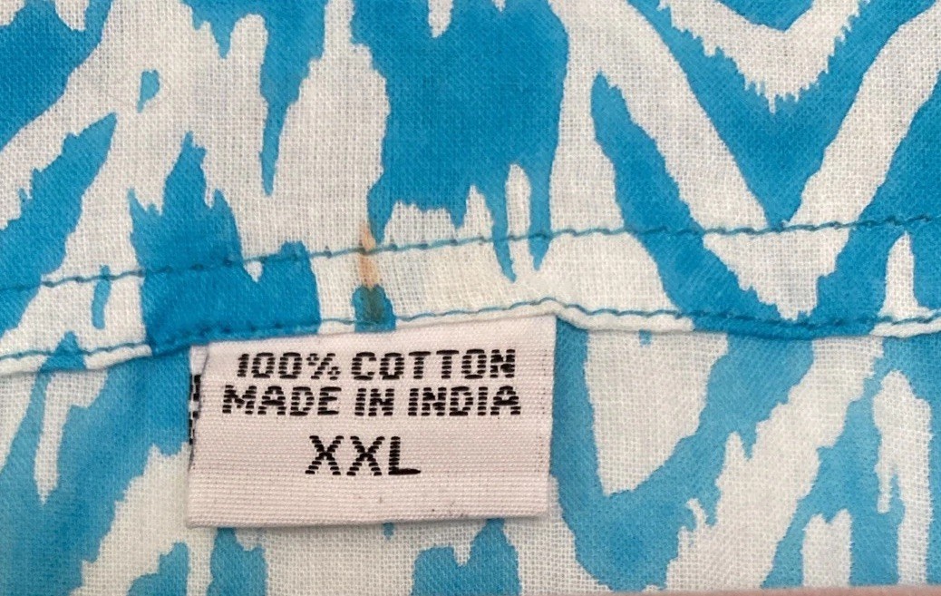 100% Cotton Tiffany Blue & White Tunic - Size XXL - photo 2