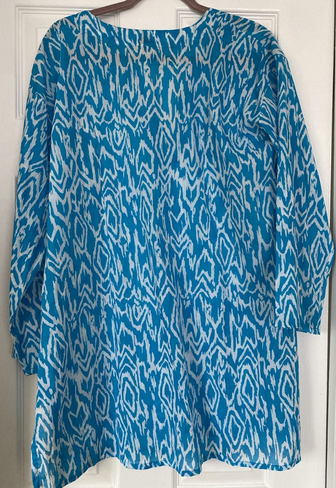 100% Cotton Tiffany Blue & White Tunic - Size XXL - photo 5