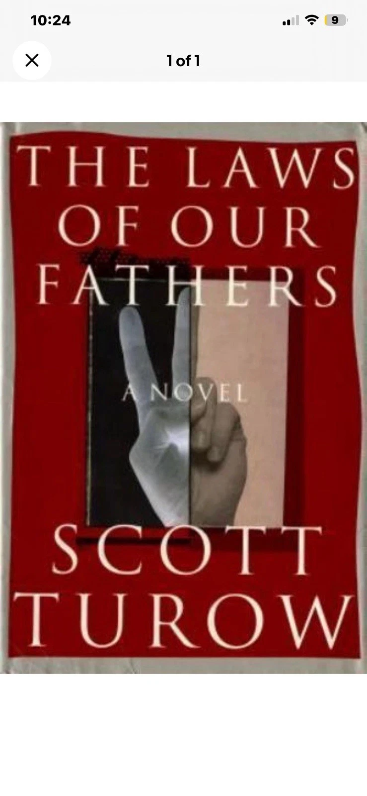 Vtg HC book, The Laws of Our Fathers by Scott Turow, 1996 1st ed