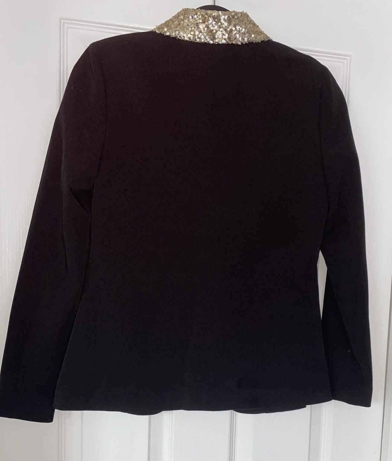 Imaginary Voyage M Black Jacket Gold Sequin Lapel Button Party I - photo 2