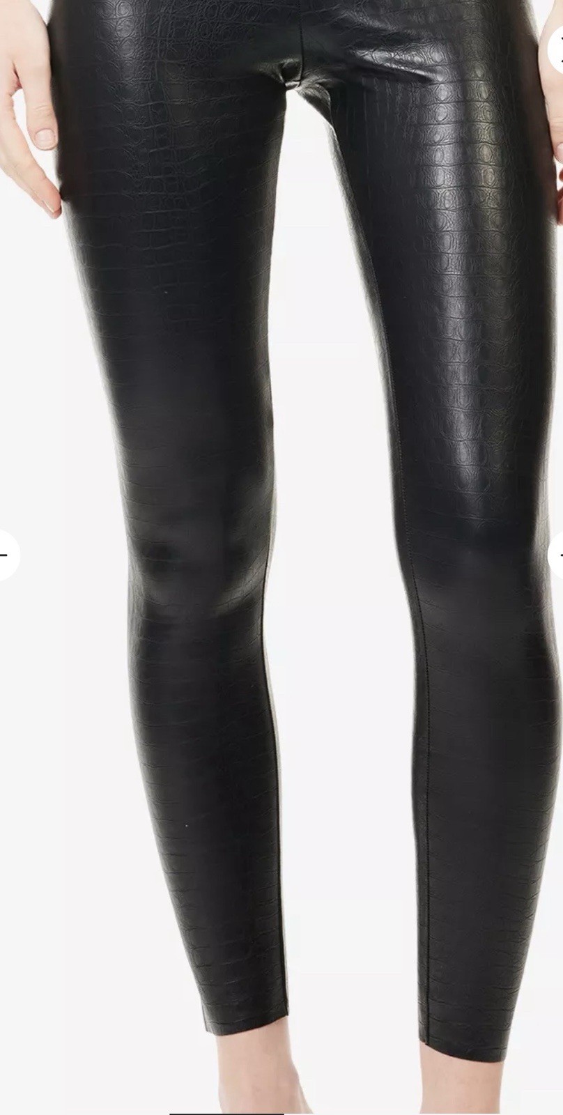 Commando Black Croc Embossed Faux Leather Leggings Size S - photo 3