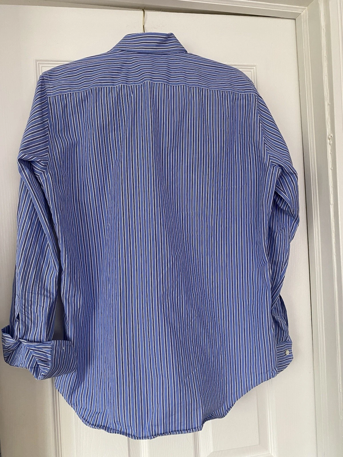Canali Italy Dress Shirt Blue White Stripe Sz 16-41 Cotton - photo 2