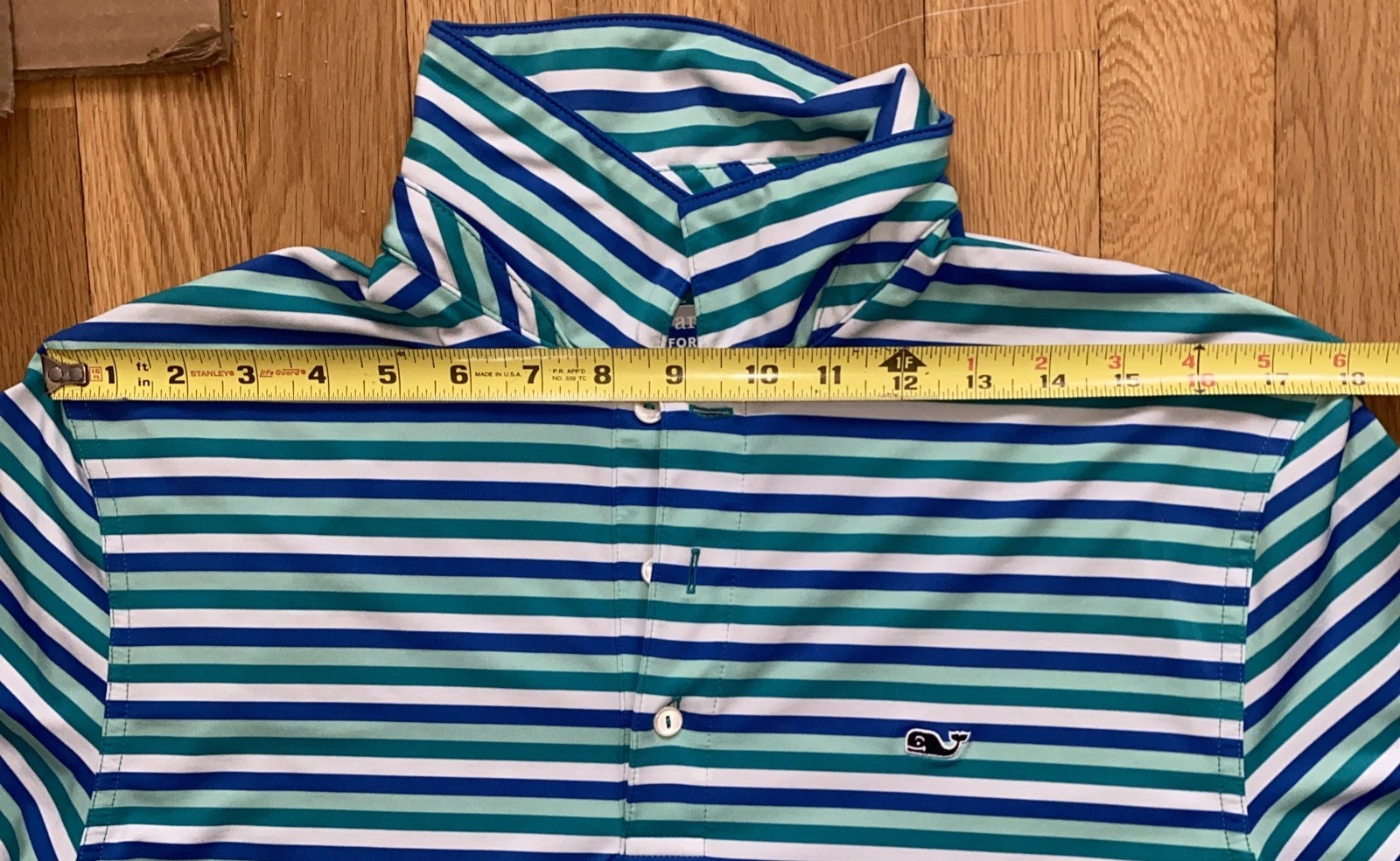 Vineyard Vines Polo Shirt Mens Medium Blue Green White Whale - photo 4