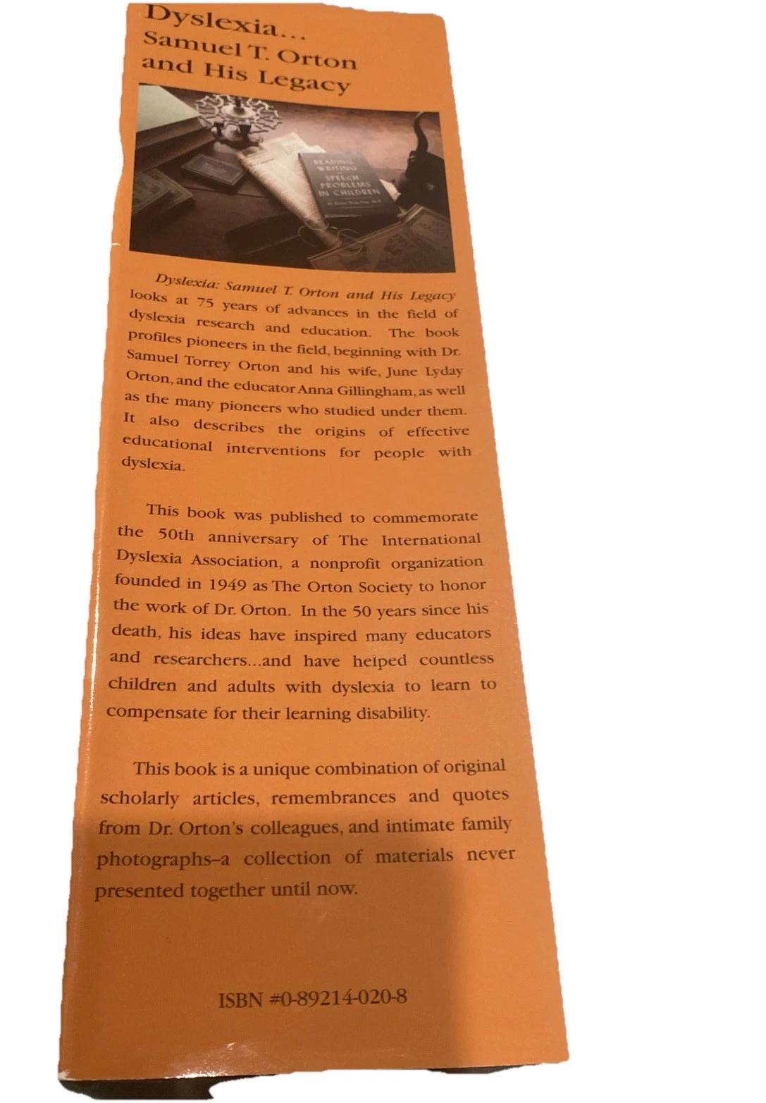 Dyslexia: Samuel T. Orton and His Legacy Book (1999) - photo 4