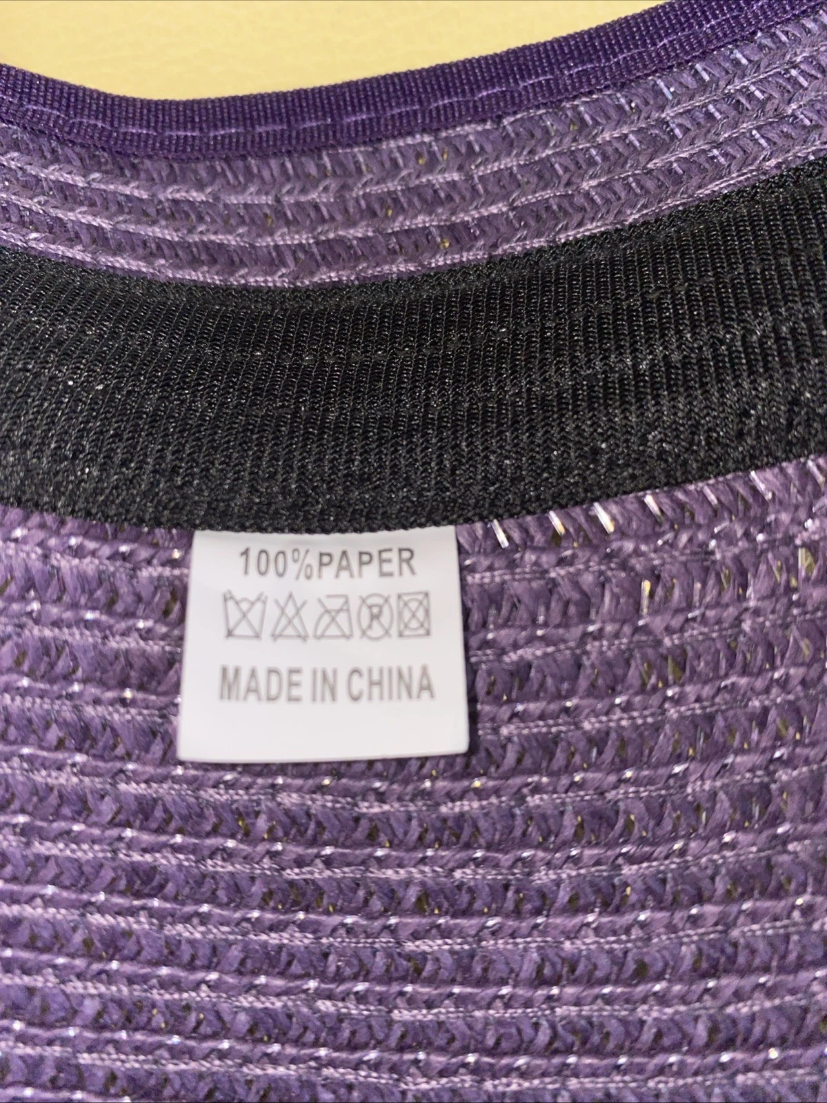 Women's Wide Brim Straw Visor Hat with Bow - Purple - photo 4