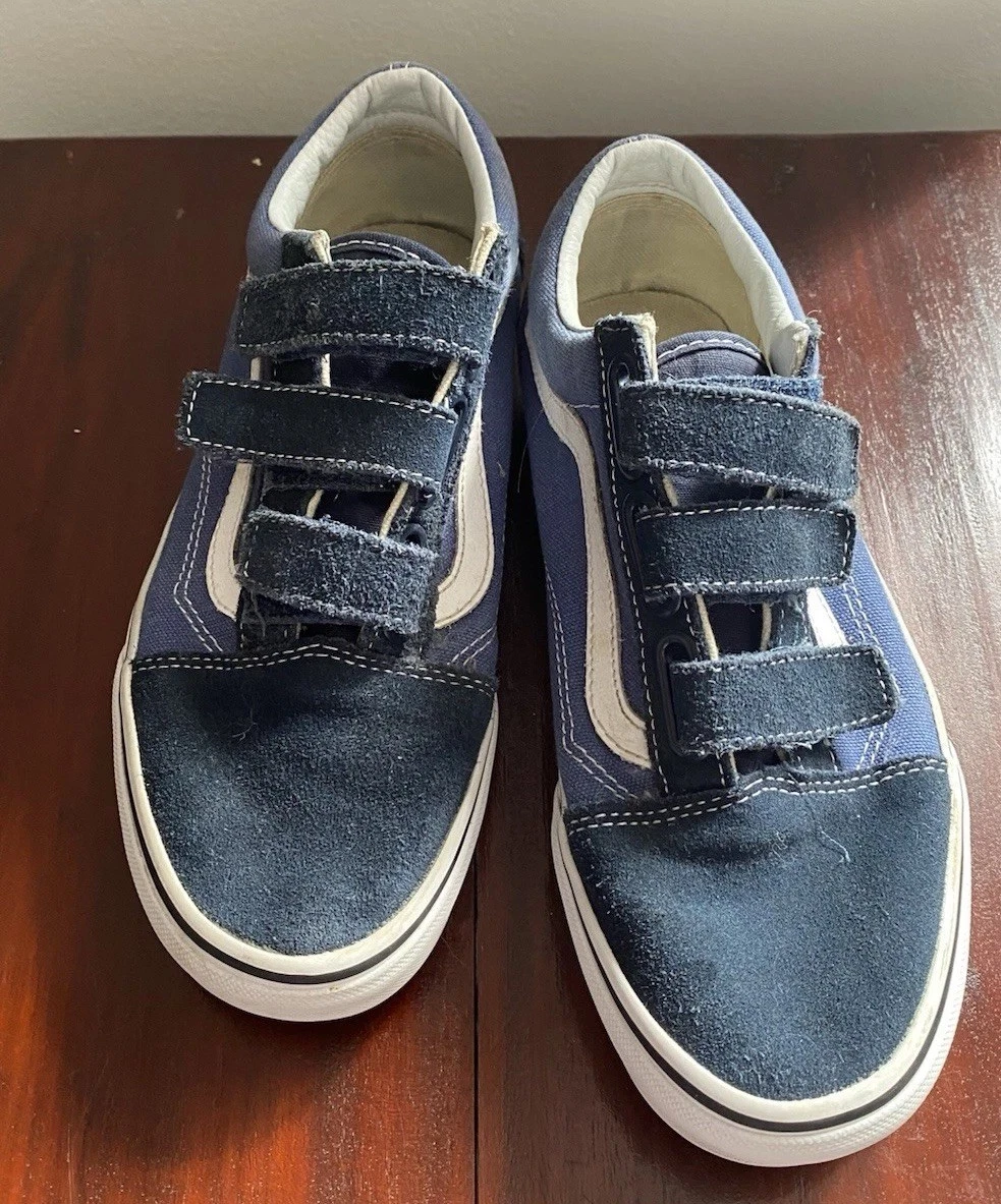 Vans Old Skool Blue Suede Hook & Loop Sneakers - Women's 8 - photo 2