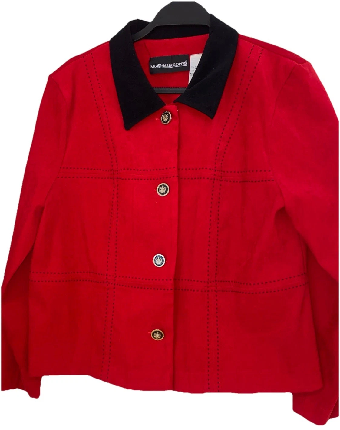 Sag Harbor Red Jacket with Velvet Collar - Size 12