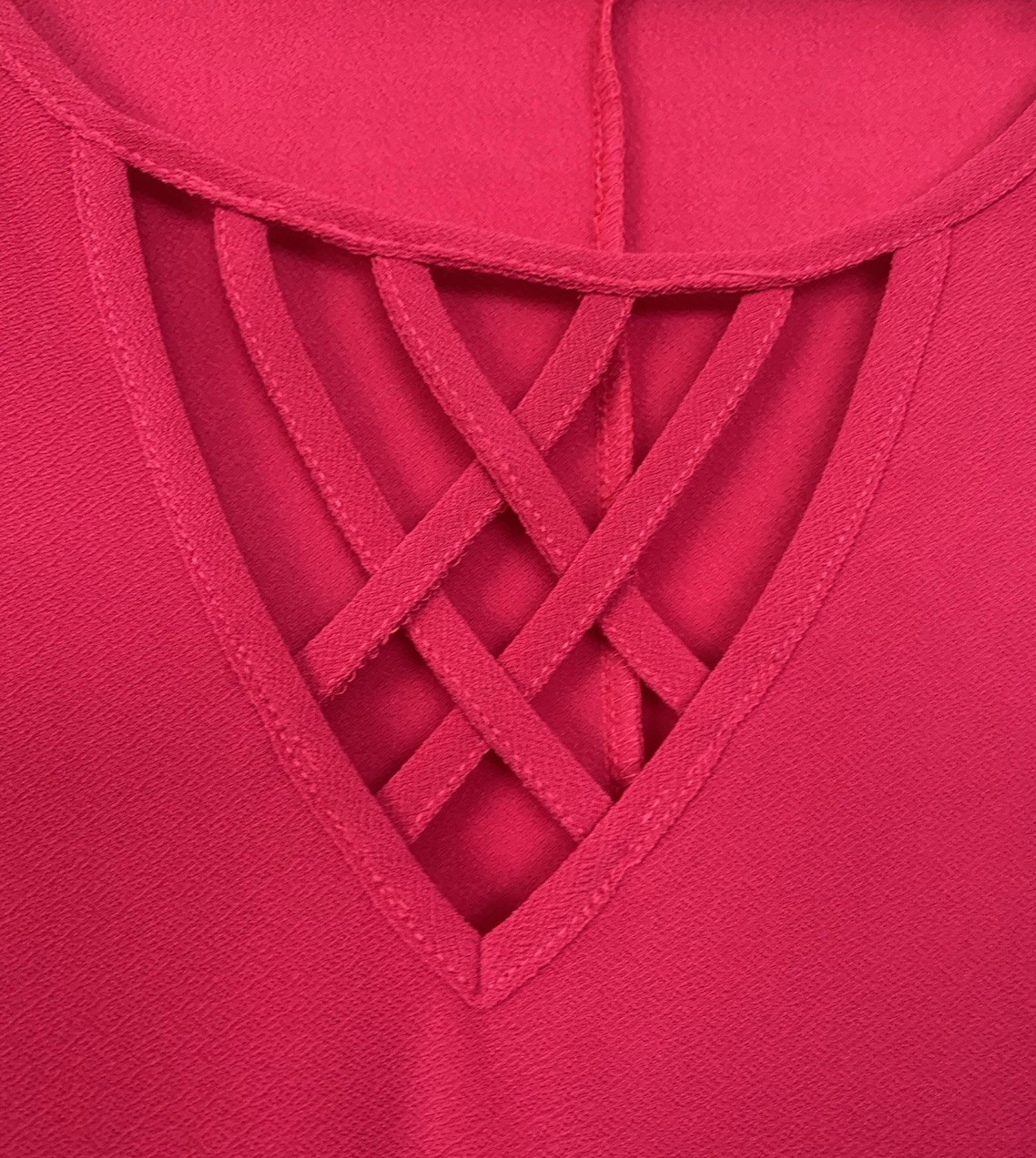89th Madison Women's New Size XL Blouse Hot Magenta Metal Shiny - photo 2