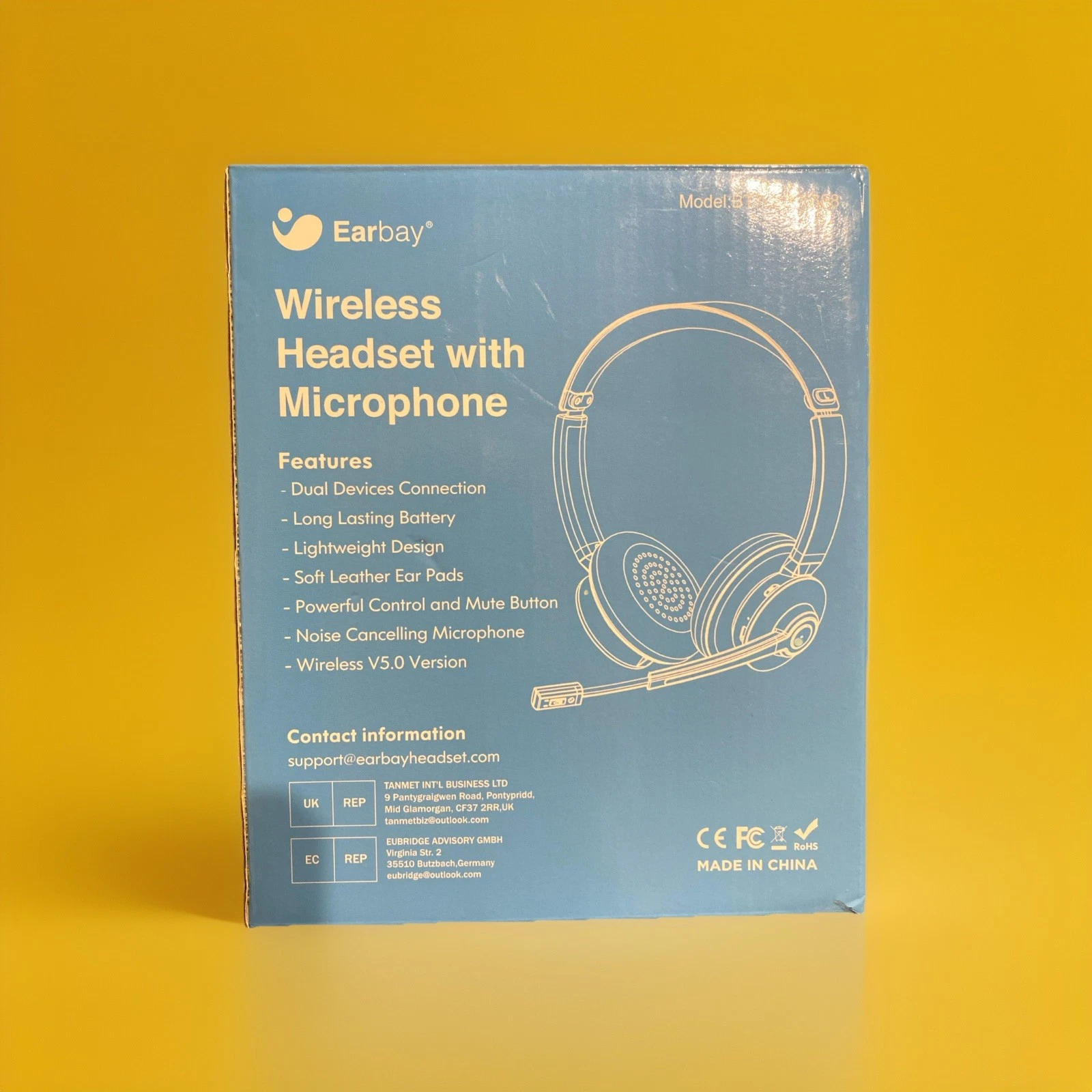 Earbay Wireless Headset With Microphone Bluetooth Noise Cancelin - photo 2