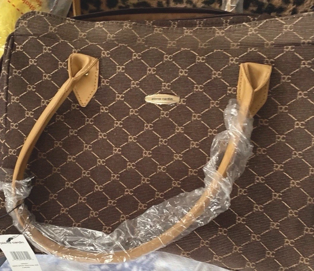 Pierre Cardin Brown Logo Satchel Top Handle Bag