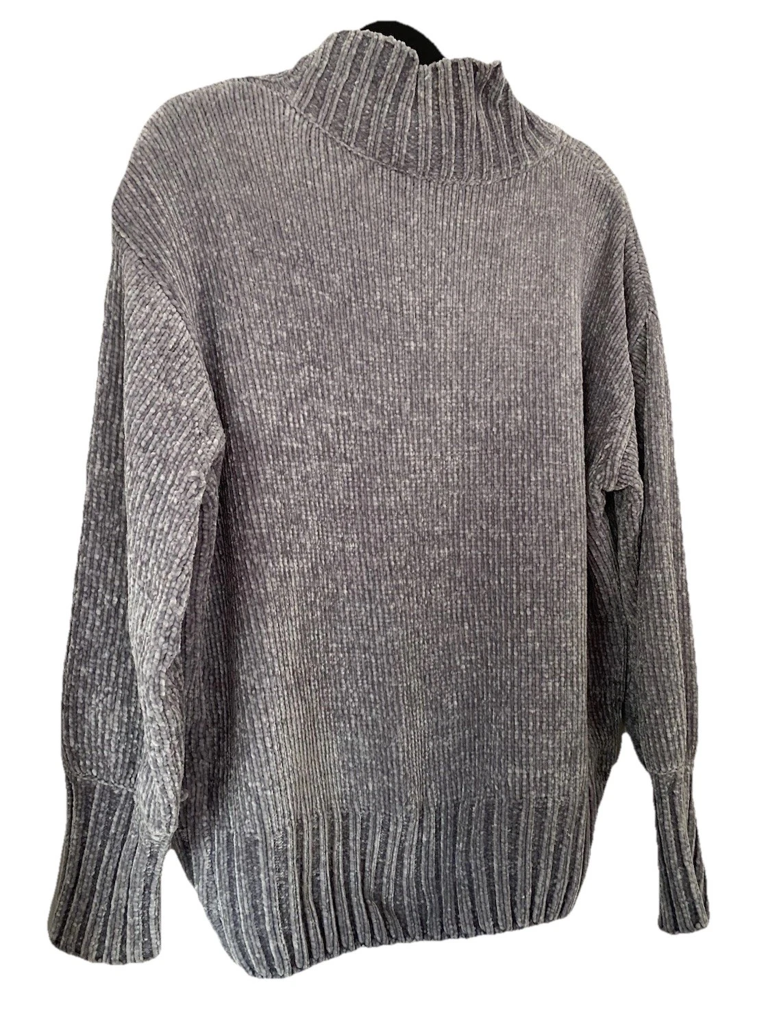 Cynthia Rowley Womens Sweater Size L Gray Silver Mock Neck Long - photo 2