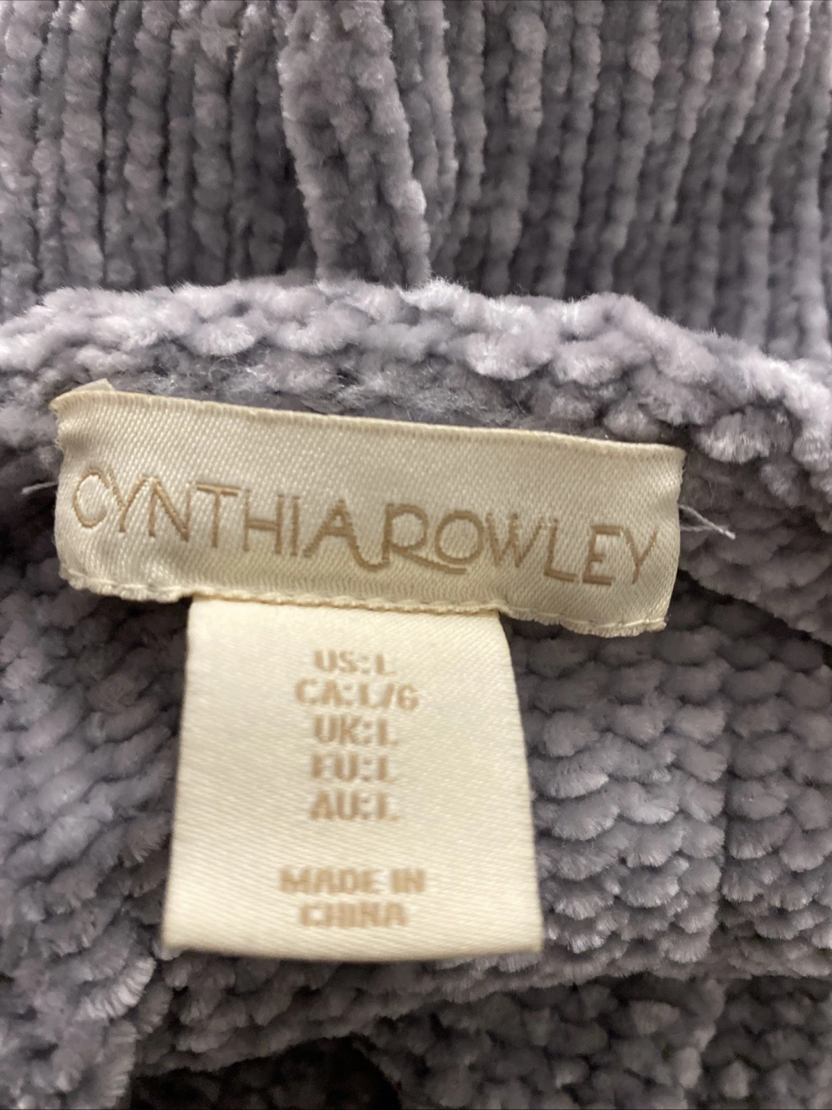 Cynthia Rowley Womens Sweater Size L Gray Silver Mock Neck Long - photo 3
