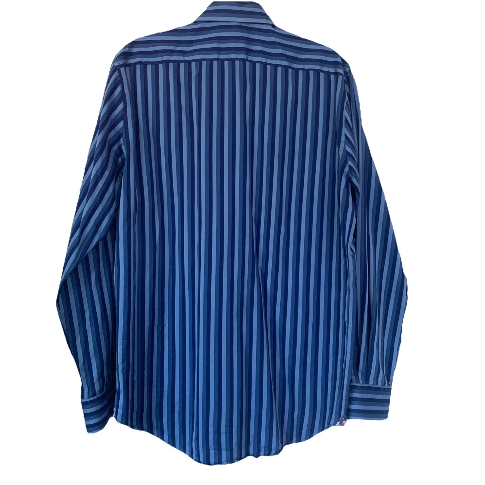 Robert Graham Men's Blue Striped Long Sleeve Shirt Size L - photo 3