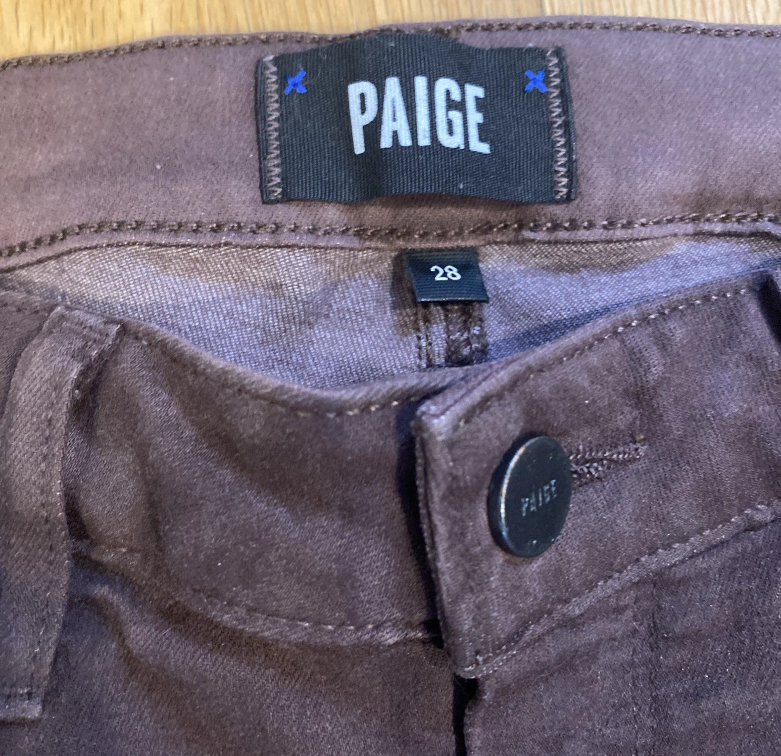 PAIGE Hoxton Ankle Skinny Jeans 28 Brown Denim Stretch Made in U