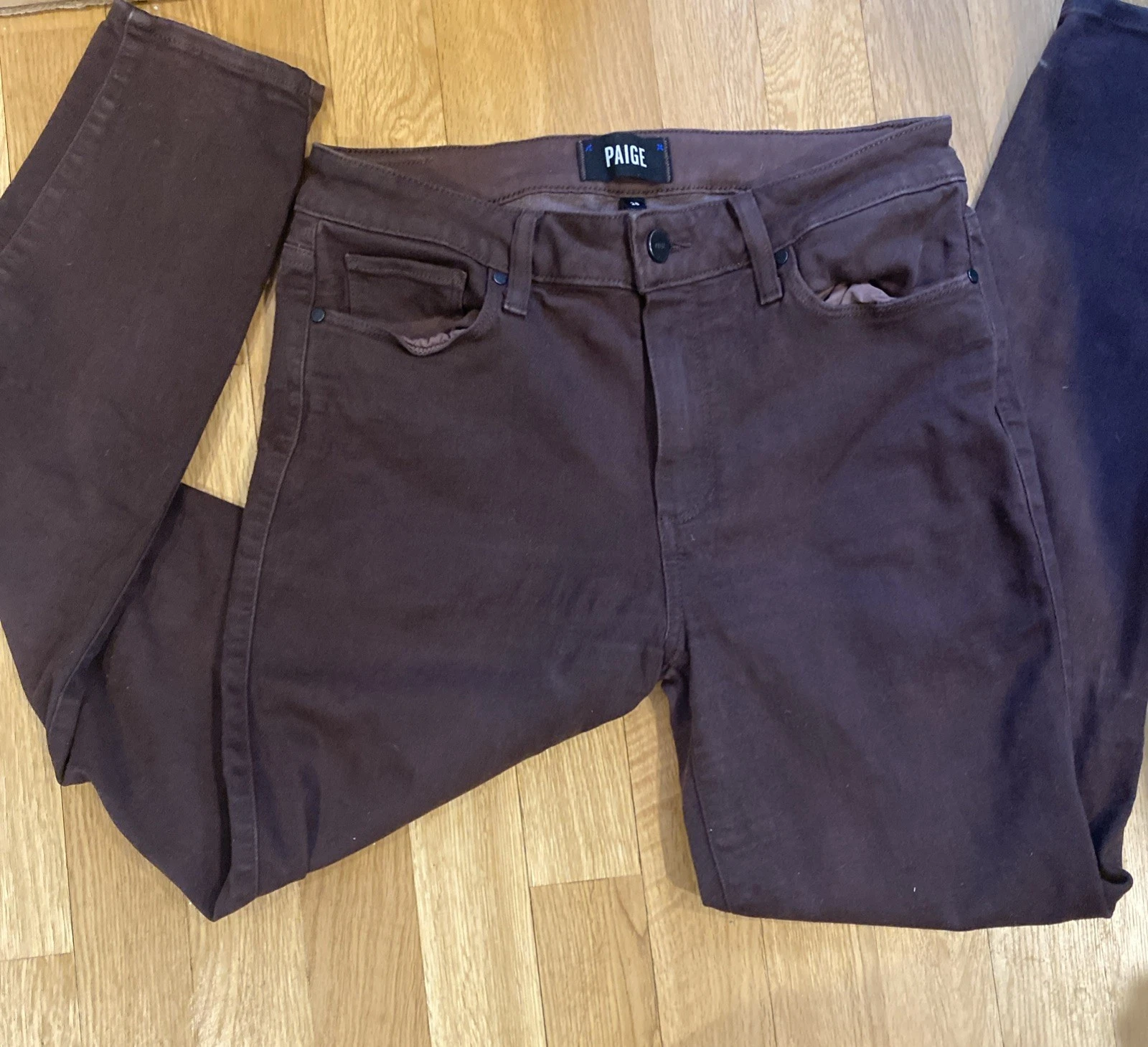 PAIGE Hoxton Ankle Skinny Jeans 28 Brown Denim Stretch Made in U - photo 3