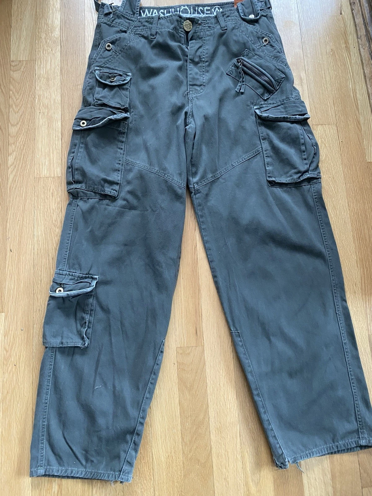 Y2K Washhouse Baggy Pants Size 32 GRAY HipHop Grunge 7 Packets