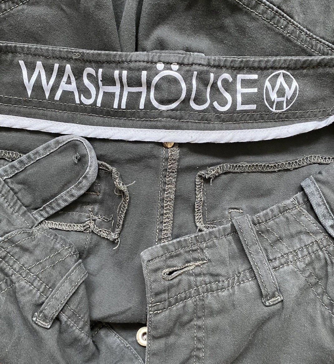 Y2K Washhouse Baggy Pants Size 32 GRAY HipHop Grunge 7 Packets - photo 3