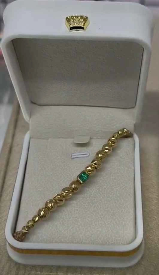 18k Gold & Colombian Emerald Bracelets for Couples - photo 2