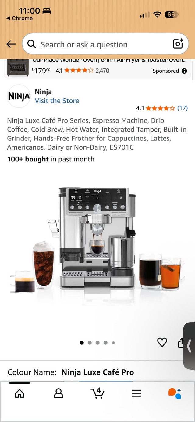 Ninja Luxe Café Pro Series EC701C Espresso Machine