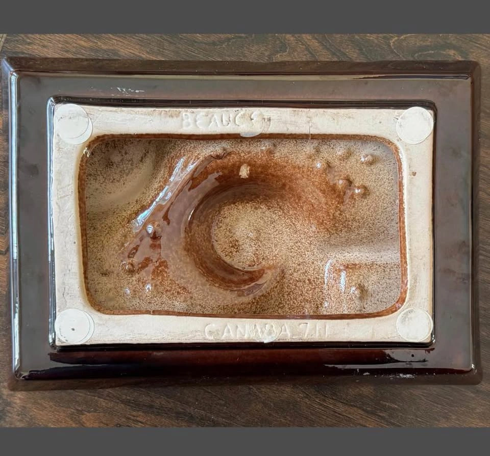 Beauce Pottery Quebec Canada 711 Ceramic Ashtray w/ Lighter Hold - photo 4