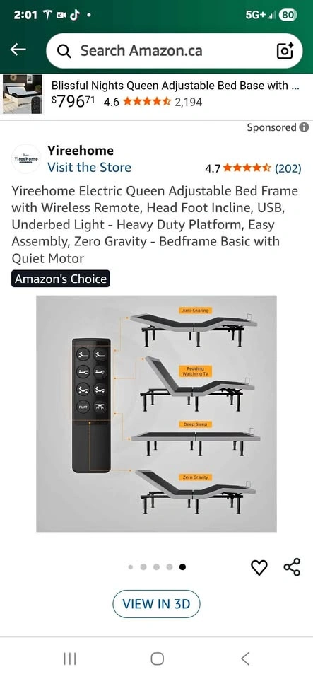Queen Size Adjustable Bed Frame