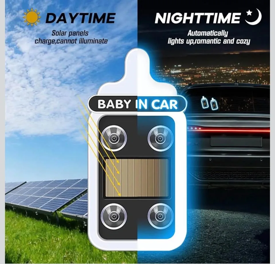 2PCS Baby in Car Warning Light (Solar Powered) - photo 3
