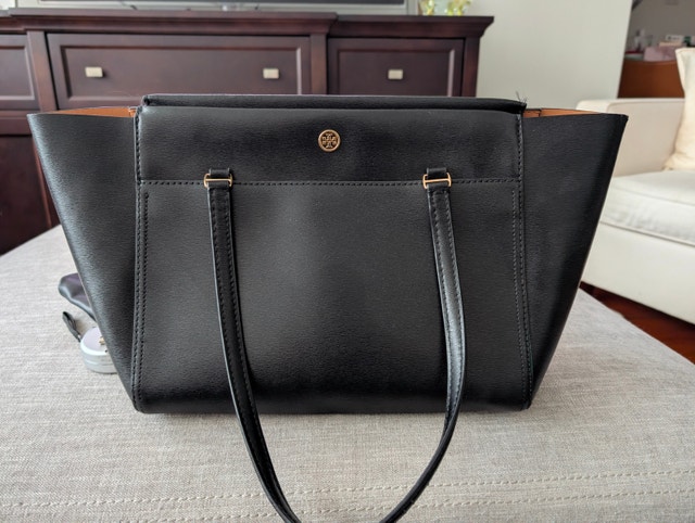 Tory Burch Black Leather Parker Tote