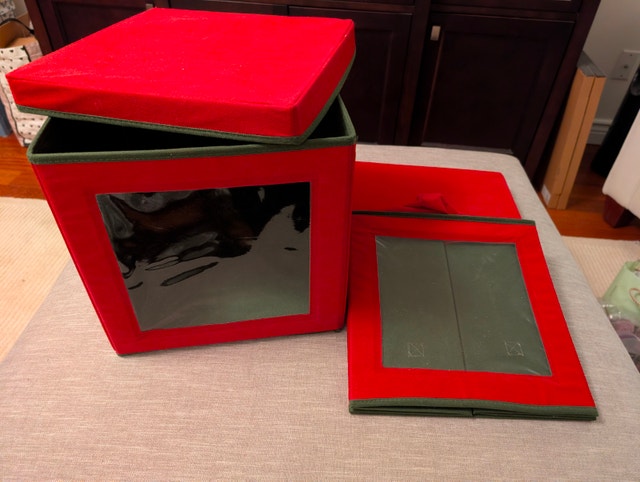 Red Holiday Storage Boxes