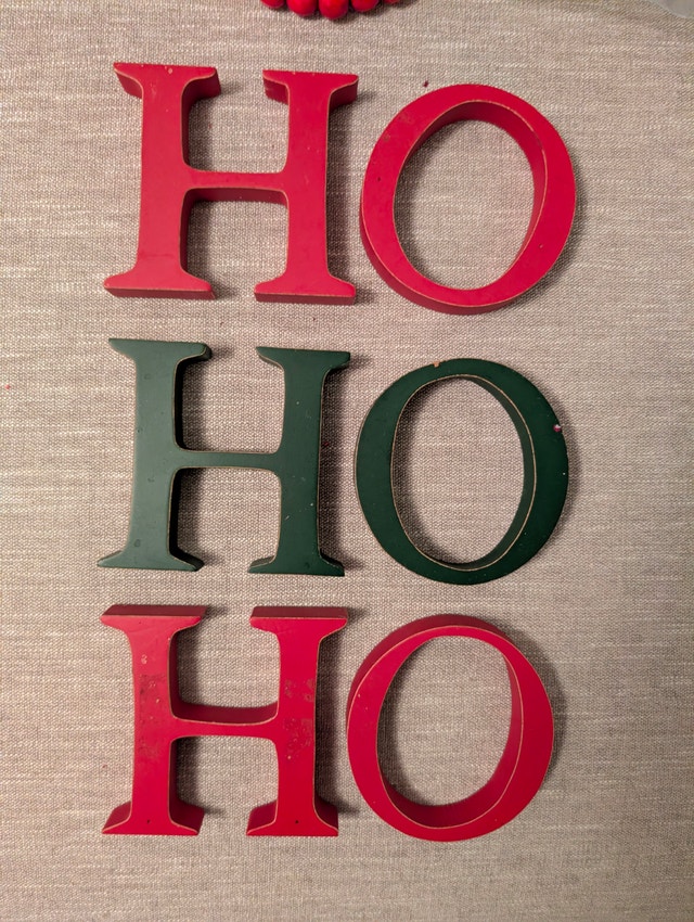 Wood Christmas "Ho Ho Ho" Decor Letters