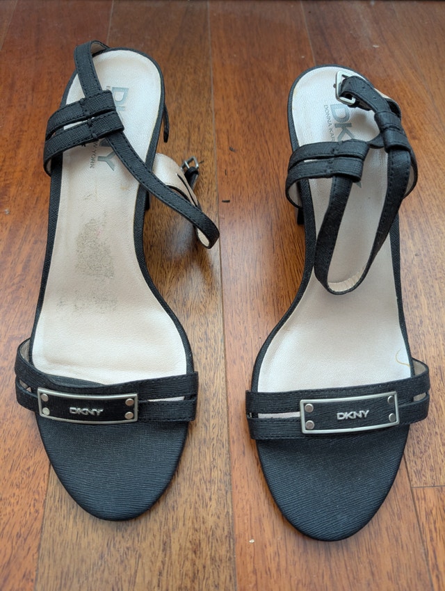 DKNY Black Leather Sandals