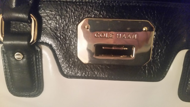Cole Haan Black & Cream Leather Top Handle Satchel - photo 2